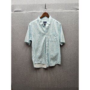 George Mens Classic Fit Short Sleeve Shirt With Blue Nautical Print